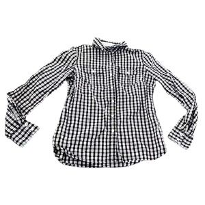 Tommy Hilfiger Button Up Shirt Women’s Size  Small Red Blue Check Pocket Logo